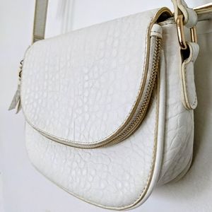 Miztique Croc Embossed White Leather Purse